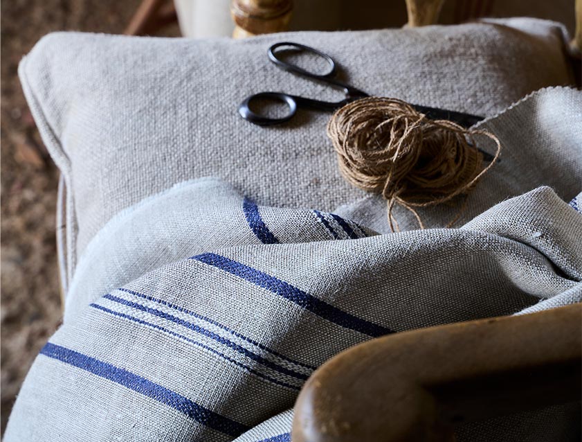 Askrigg Woven Linen Stripes Blue